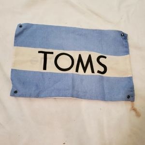 NEW TOMS Canvas Flag Shoe Bag Dust Covers 14"X9.5” Draw String Blue